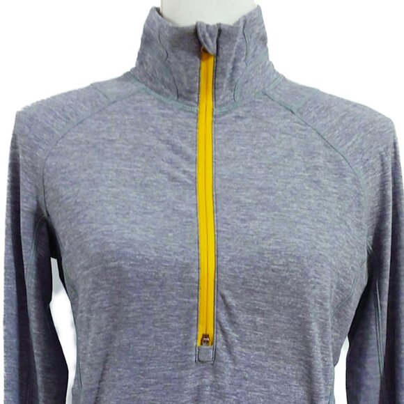 Lululemon Race Your Pace 1/2 Zip Jacket in Heathered Slate w/ Yellow Zipper - Picture 5 of 9
